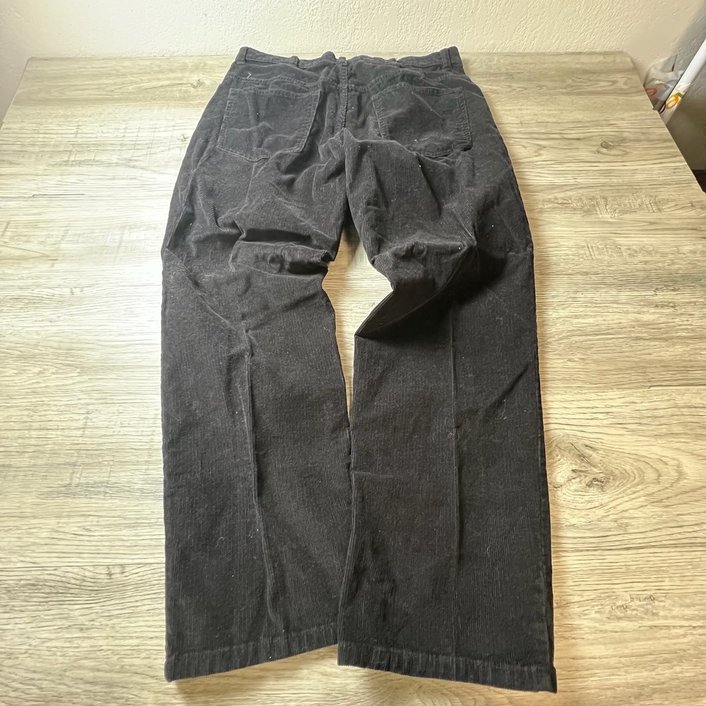 St. Johns Bay Corduroy Pants Mens 36x30 Black Straight Leg Cotton Trousers 90s